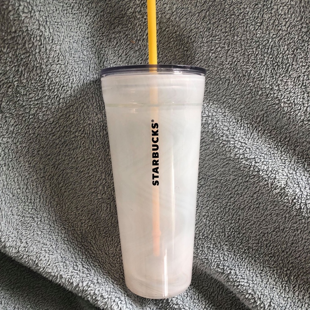 White Marble Starbucks Tumbler